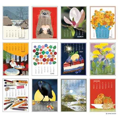Linnea Design 2026 Desktop Calendar and Frame Set 5 x 7" Artwork by Johanna Riley