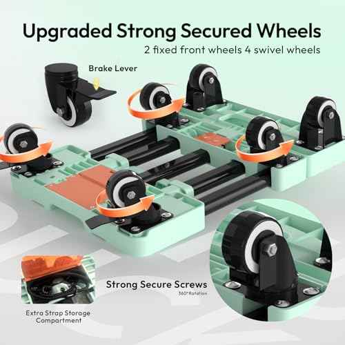 Folding Hand Truck 500lbs, Portable Heavy Duty Dolly Cart, 6 Wheels Collapsible Luggage Cart with 2 Elastic Ropes - Compact Trolley Cart for Easy Moving - Ideal Hand Cart for Travel and More