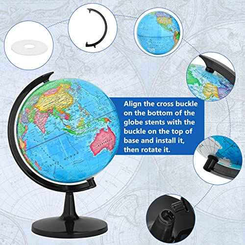 GOCHANGE Classroom Globes Elementary, 13in Political Teaching Globe with Countries & Capitals & State Capitals, Large Globes for Adults & Children