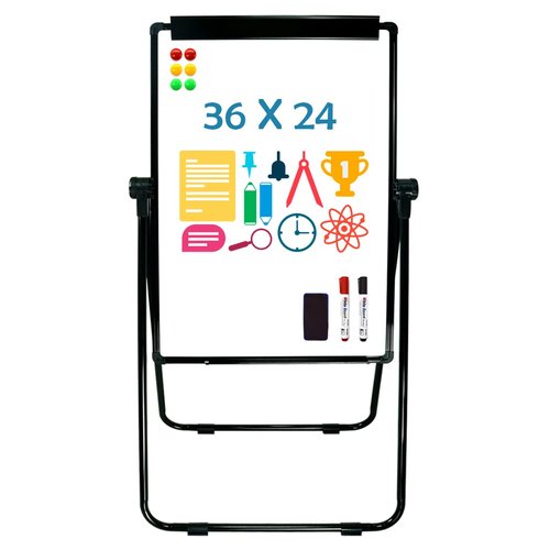 SCZS White Board Easel Office Portable Dry Erase Boards with Stand, Flipchart Easel Height Adjustable 36x24 inches, Perfect for Classroom, Preschool, Homeschool, Restaurant and Presentation (B-Metal)