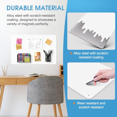 MaxGear White Magnetic Board 17.5x11.4 Inches 2-Pack Wall Organizer