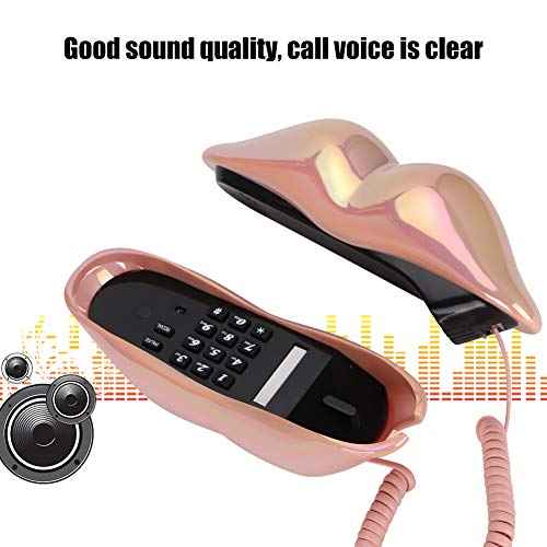 Funny Lip Telephone, with Number Storage Function, Lip Phone Landline Telephone Home Desktop Corded Fixed Telephone for Home Office Phones Home Decoration, Gifts for Kids Seniors