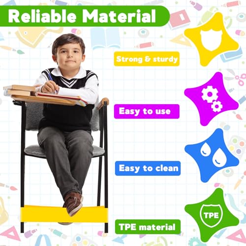 Multicolor Classroom Fidget Chair Bands for Kids - 18 Pack, Flexible & Durable