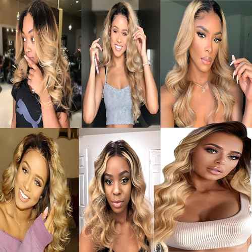 1b/27 Human Hair Bundles Ombre Body Wave Bundle 10 12 14 Inch Brazilian Unprocessed Virgin Remy Double Weft 3 Bundles Human Hair Blonde Ombre