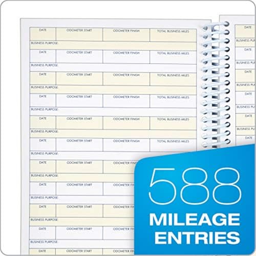 Adams Vehicle Mileage & Expense Journal, 5-1/4 x 8-1/2, 588 Entries, 6 Receipt Pockets