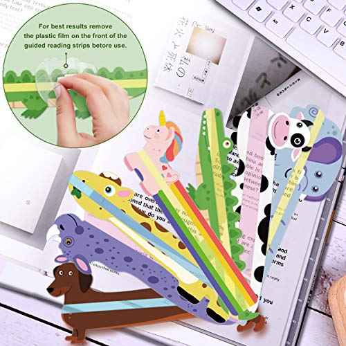 Guided Reading Strips, Animal Highlight Bookmarks Help with Reduce Visual Stress - Reading Tracking Rulers for Children, Teachers, and Dyslexics People (Animal)