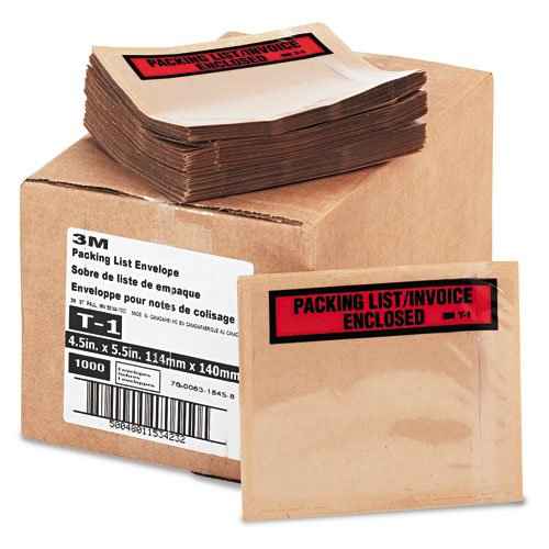 3M Top Print Packing List Envelope PLE-T1, 4-1/2 in x 5-1/2 in, 1000 per case