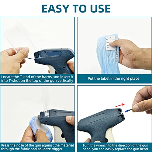 Liumai Tagging Gun Kit 2006 Pcs with Gray-Blue Tag Gun, 5 Needles, 1600 Barbs, 400 Price Tags