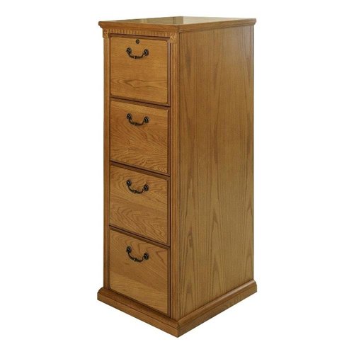 BOWERY HILL Transitional 4 Drawer Wood File Cabinet in Natural