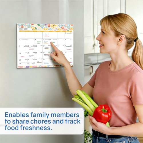 SUNEE 18-Month Magnetic Refrigerator Calendar 2026-2028 Seasonal 11x8.5" Oct-Mar