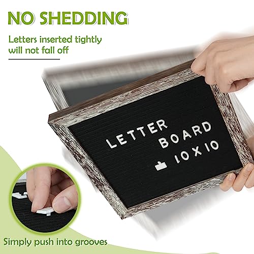4 THOUGHT 10x10 Felt Letter Board with Stand & Wooden Frame - Brown, Black Variant