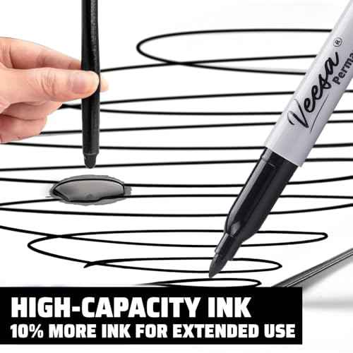 36 Pack Permanent Markers Fine Tip, Black Permanent Marker Pens for Office, School & Home, Waterproof, Smear-Proof, Quick-Drying