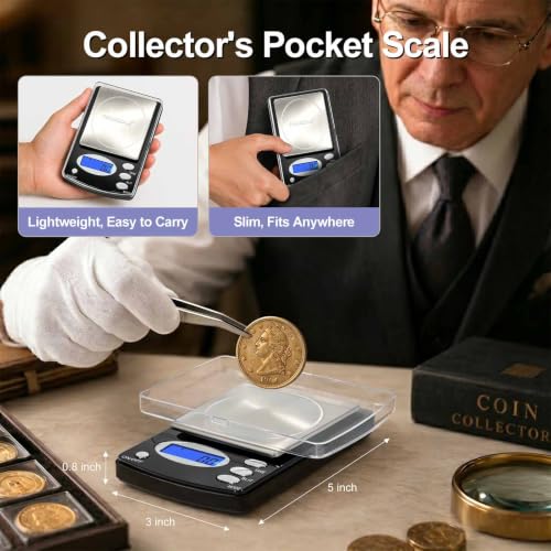 Digital Coin & Jewelry Scale 1000g x 0.1g Portable Precision Weighing
