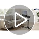 ZENY Overbed Table with Wheels - Dual 360° Rotating Laptop Desks, Height Adjustable