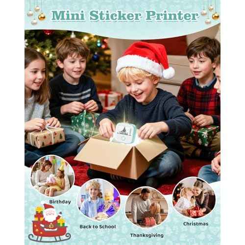 Memoking Print Pods Mini Printer - Sticker Printer Mini Thermal Inkless Sticker Maker Bluetooth Pocket Printpod for Phone, Impresora Port?til for Notes, Flashcards, Diagrams, Journal, DIY, Kids Gift