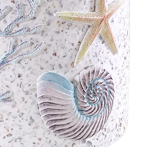 Avanti Linens - Wastebasket, Decorative Trash Can, Guest Bathroom Essentials, Sea Inspired Home Decor (Coastal Terrazo Collection)
