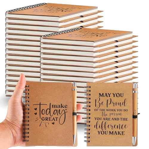 32 Pack Spiral Notebooks Sets Employee Appreciation Gifts Bulk Inspirational Journals with Motivational Pens Encouragement Notepad Thank You Gift for Team Staff Teacher Coworker
