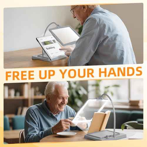 Magnifying Glass with Light and Stand 50 LED Desk Magnifying Glass with Light Stepless Dimmable, Horizontal + Vertical Mode, 360¡Æ Flexible Gooseneck, Hands Free Magnifier for Close Work Reading Crafts