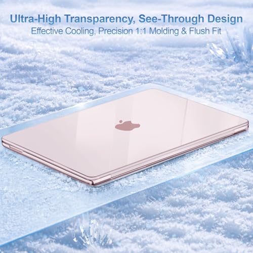 MOSISO Crystal Blush MacBook Neo Case 13-inch A3404 with Liquid Retina