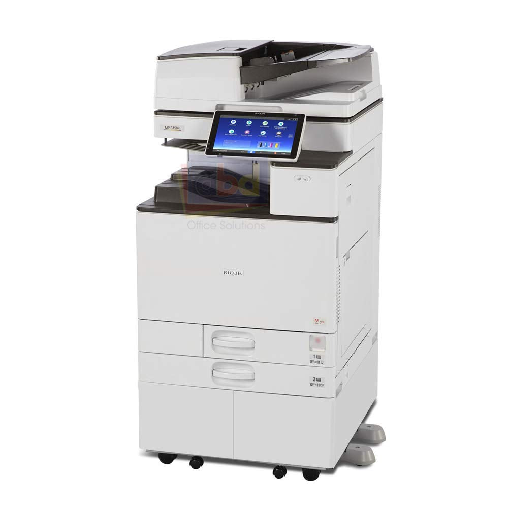 Ricoh Aficio MP C4504 Tabloid/Ledger-Size Color Laser Multifunction Copier - 45ppm, Copy, Print, Scan, 2 Trays, Stand (Renewed)
