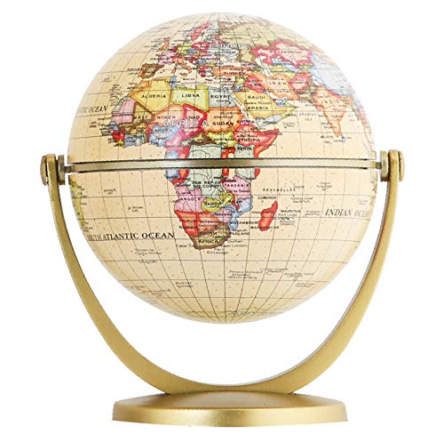 Brown Mini Antique Globe 4-inch Desktop World Globe for Education & Decor