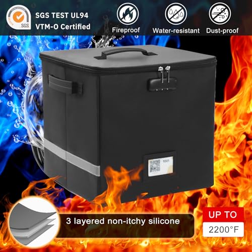 2 Packs Vinyl Record Storage Box with Smart Labels,Fireproof Record Crate Collapsible Waterproof Album Storage with Lid for LP Album Collection,100+ Single Records,Combination Lock Black