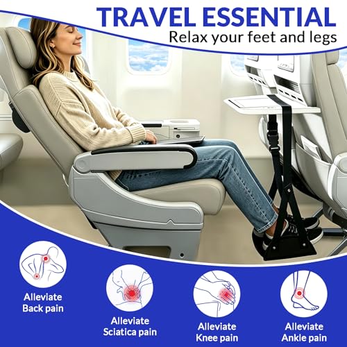 AroSpark 2-Pack Adjustable Airplane Footrest Hammock with 22-36in Strap