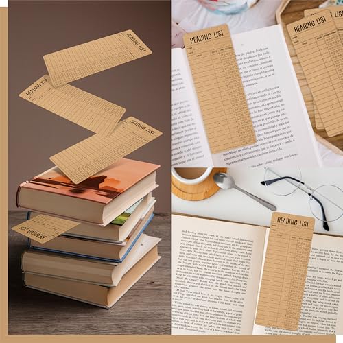 Gethelud Reading List Bookmarks Kraft Set - 110 Bulk Bookmarks for Book Lovers, Students & Teachers, Back-to-School Gifts