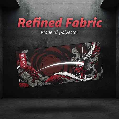 Hystar¢ç Extended Gaming Mouse Pad | XXL 36" x 16" | 5mm Thick, Waterproof Surface, Smooth Polyester Fabric, and Natural Rubber Base | Mythic Dragon