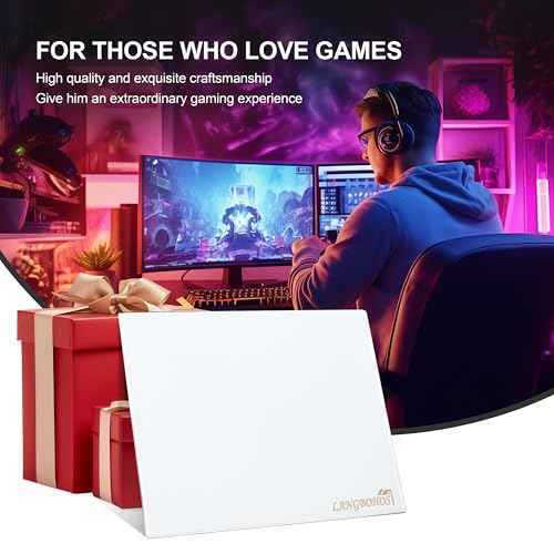 Glass Mouse Pad Micro Etched Surface and Whole Silicone Base,Improved Precision and Speed,Durable, Easy to Clean, Suitable for Gaming and Office Use (White)