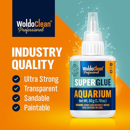 WoldoClean Aquarium 50g Super Glue Gel - Fish Safe for Live Plants, Coral & Rocks