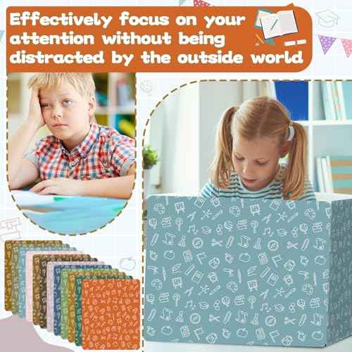 gisgfim 36 Pack Privacy Shields for Student in 12 Boho Colors Desk Dividers Durable Privacy Folders Testing Dividers Shield Study Boards Panel Partition for Classroom Teacher Back to School Supplies