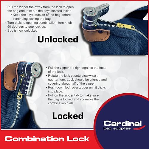 Cardinal Navy Blue Heavy Duty Courier Bag 18x18x8 Inch Locking Bag