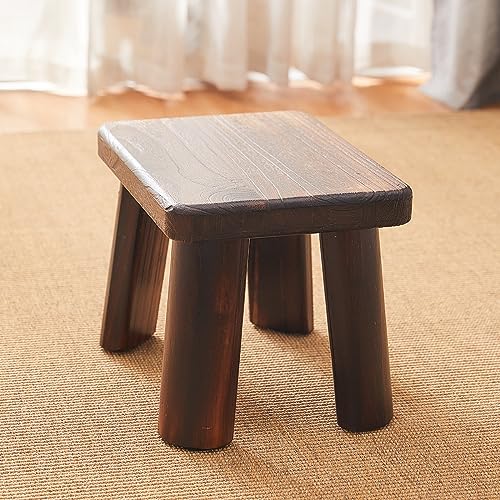 Solid Wood Step Stool for Adults - 14.2 x 10.2 x 10.6 in, Sturdy Foot Stool