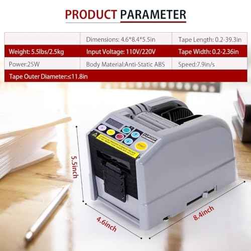 Automatic Tape Dispenser, Ribbon Cutting Machine, 39" MAX Cutting Length, Electric Tape Cutting Machine 2.36" Width Tapes, Manual & Auto Modes