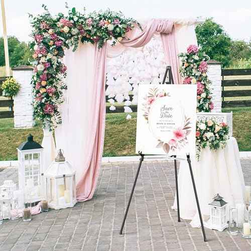 Easel Stand for Sign,63" Portable Metal Easel Stand for Wedding Sign,Adjustable Folding Art Easel for Display with Portable Bag(Black,2 Pack)