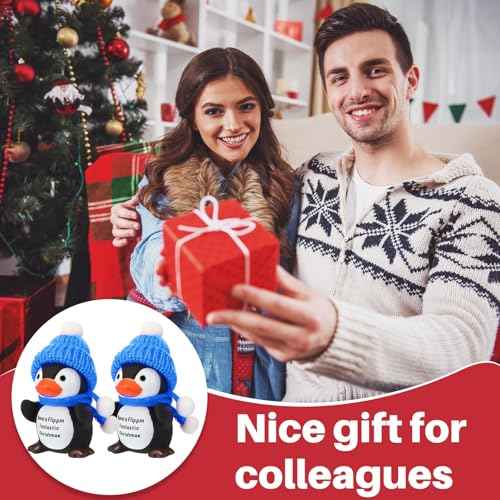Liliful 30 Set Employee Appreciation Gifts Bulk Thank You Gift for Staff Coworker Funny Rubber Penguins Pocket Favors with Card and Bag