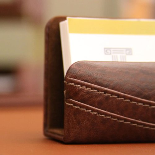 Dacasso Mocha Leather Business Card Holder