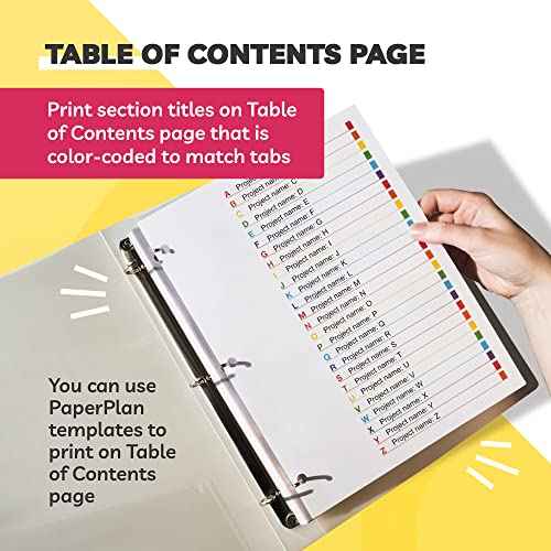 Alphabet Binder Dividers for 3 Ring Binder - (6 Sets of 26), 8.5 x 11 Letter Size, A-Z Dividers - Perfect for Streamlining Your Filing System