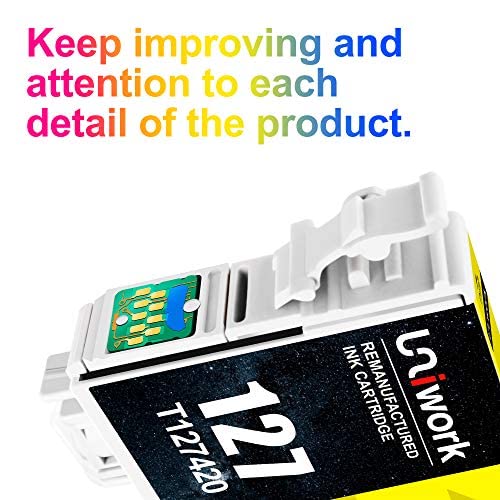 Uniwork Remanufactured Ink for 127 Ink Cartridge Replacement for Epson 127 Ink Cartridges T127 Ink for Workforce 545 845 645 WF-3540 WF-3520 WF-7010 WF-7510 WF-7520 NX530 NX625 Printer, 10 Pack