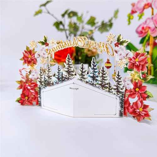 Pop Up Christmas Cards, 3D Christmas Greeting Card for Father Brother sister Women Men Wife Mom Mother Friend Aunt Grandmother,with Envelope(0434)