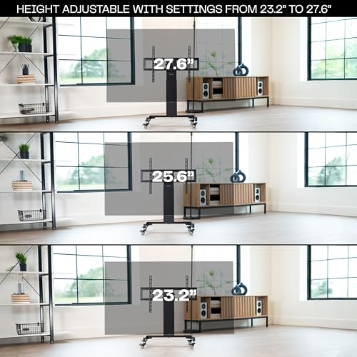VIVO Low-Height Tilting Mobile TV Cart for 32–75 in Screens