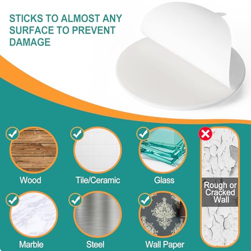 NETANY 3.15” Door Stoppers Wall Protectors, 6 Pcs White Silicone with 3M Adhesive