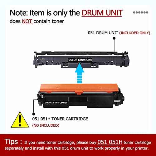 Leize Compatible 051 Drum Unit Replacement for Canon 051 2170C001 Drum Cartridge use for imageCLASS LBP162dw MF264dw MF267dw MF269dw LBP160 MF260 Laser Printer Series - 1 Pack Black (23,000 Pages)