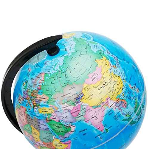 Exerz 8" World Globe - Political Map Educational- Self Assembled School Globe