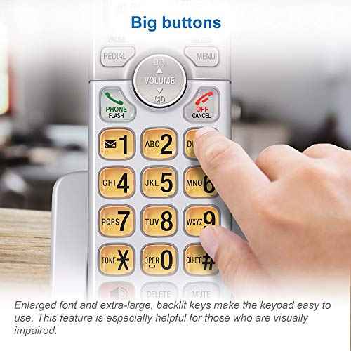AT&T EL51103 - DECT 6.0 Cordless Home Phone. Full-Duplex Handset Speakerphone, Backlit Display, Lighted Keypad, Caller ID/Call Waiting, Phonebook, Eco Mode, Voicemail Key, Quiet Mode.