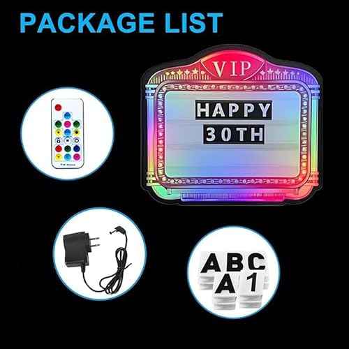 VIP Bottle Service Sign for Clubs - Professional LED Display Board with Remote Control, Changeable Cards & 6 Light Modes, Tool-Free Setup for Bottle Girl & Presenter, Bar, Nightclub, Wedding, Parties