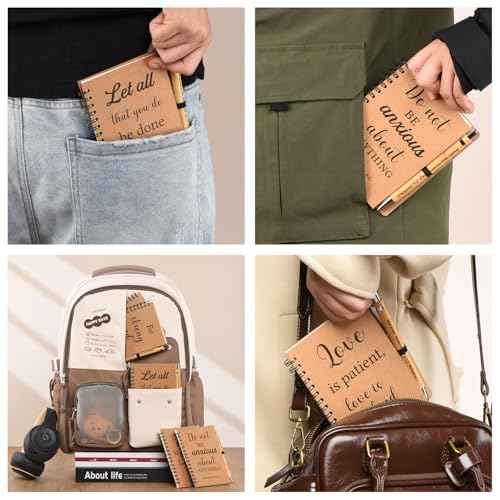 10 Pcs/5 Set of Christian Gifts Spiral Notebooks Bulk Journals with Christian Pens Prayer Journal Christian Journal for Women and Men, Perfect Home Gifts