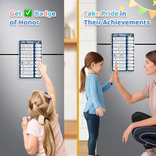 CustomMaster Rainbow 2-in-1 Bedtime & Morning Routine Chart for Kids