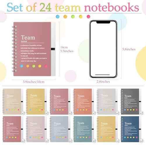 24 Pcs Team Appreciation Gifts Bulk for Employee Inspirational Spiral Notebooks with Sticky Notes Inspirational Team Notepads for Teacher Nurse Coworker Staff Volunteer Gifts (Macron Color)